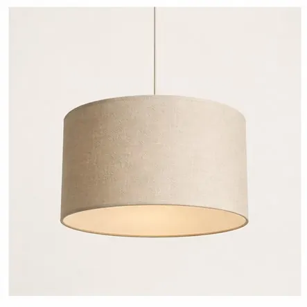 Linen Pendant Shade — Chrome